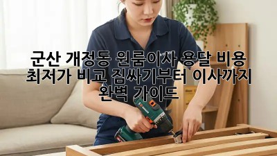 군산 개정동 원룸이사 용달 비용 최저가 비교! 짐싸기부터 이사까지 완벽 가이드! ✨